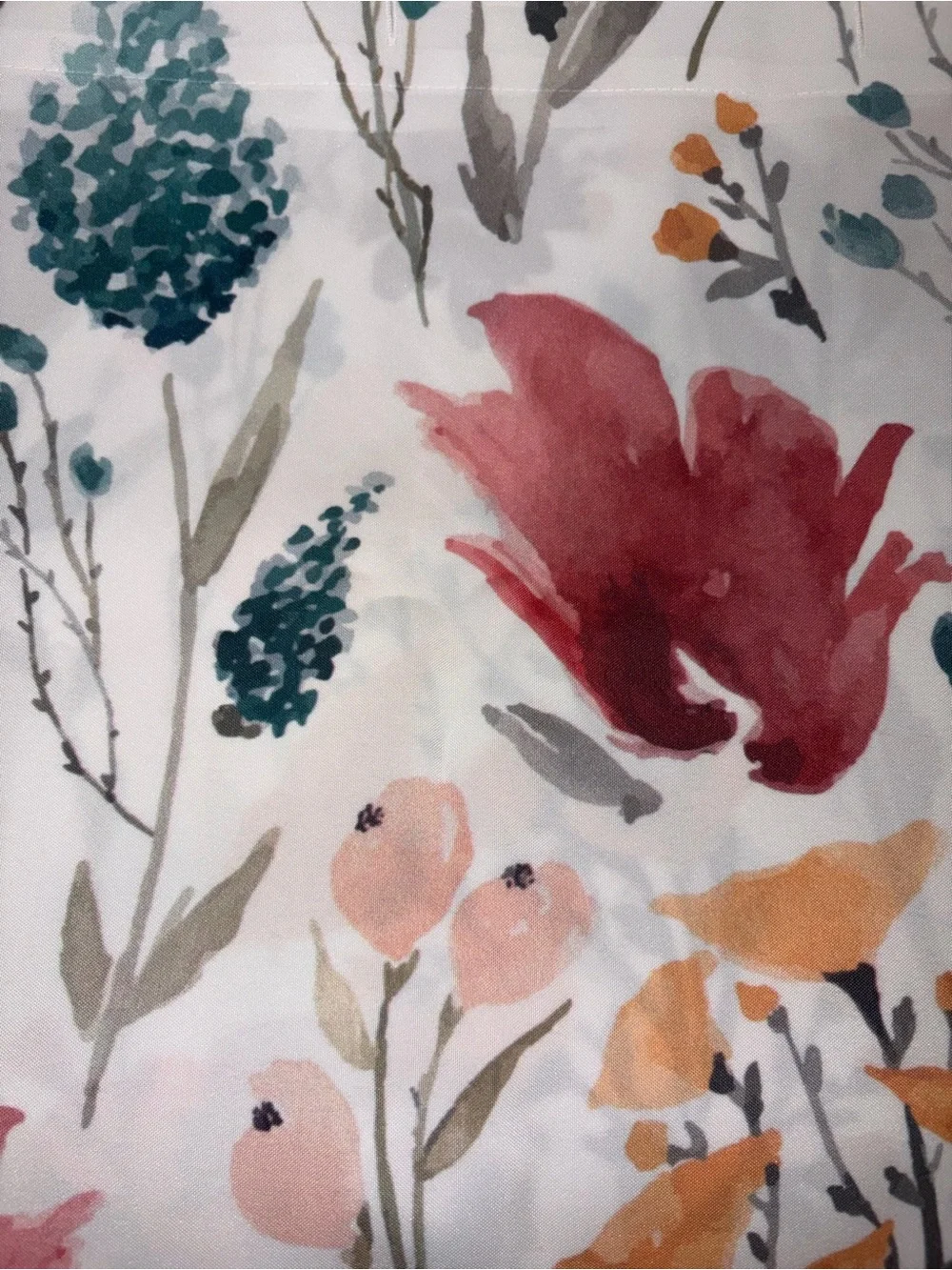 Society6 Coral, Blush, Mustard & Teal Floral Shower Curtain